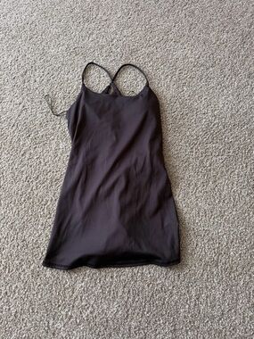 Black Tennis Dress with Thin Straps and built in shorts